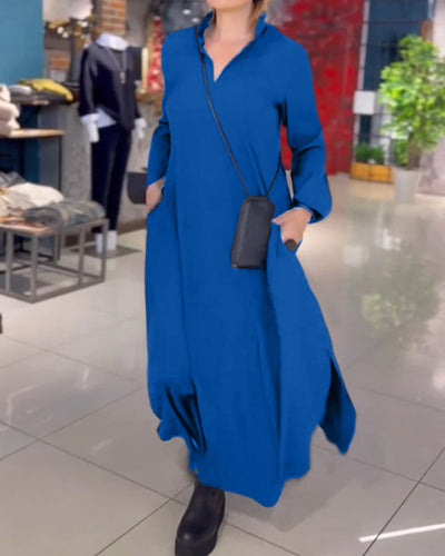 Robe longue ample avec fente latérale