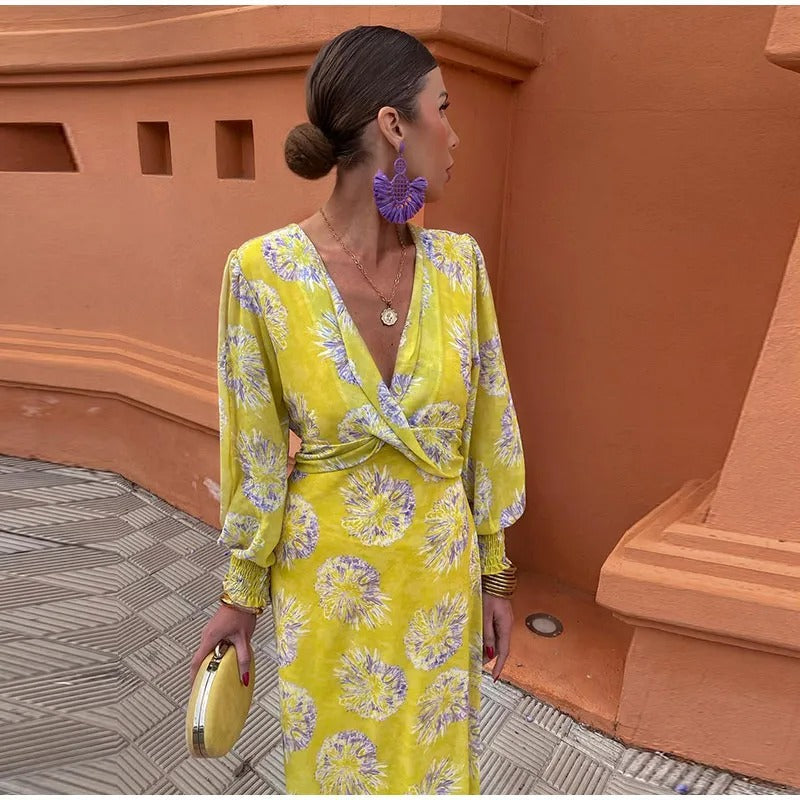 Alondra - Robe enveloppante vibrante