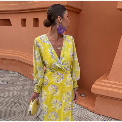 Alondra - Robe enveloppante vibrante