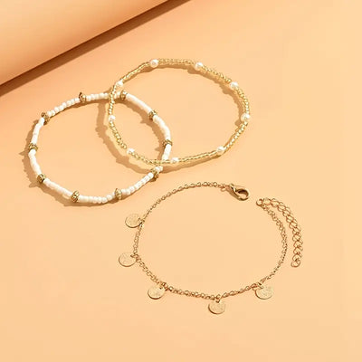 Ensemble de 3 chevillères superposées Coastal Charm | Or