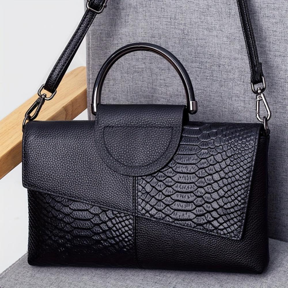 Cassandra | Sac à Main avec Motif Cuir de Crocodile Opulent