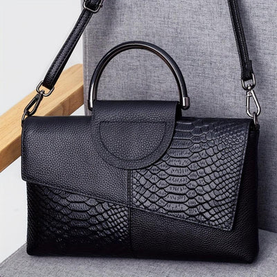 Cassandra | Sac à Main avec Motif Cuir de Crocodile Opulent
