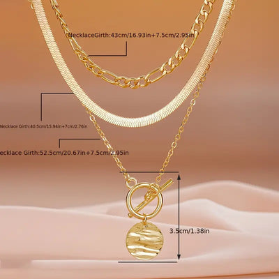 Collier à couches avec pièces texturées Savira | Or