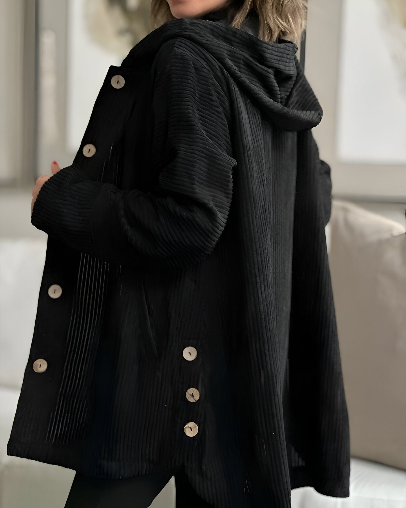 ANIKA™ | Veste en velours côtelé décontractée avec capuche