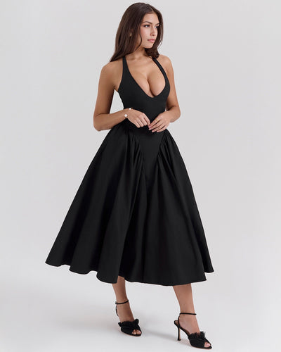 Monroe – Robe Midi Rouge au Style Iconique