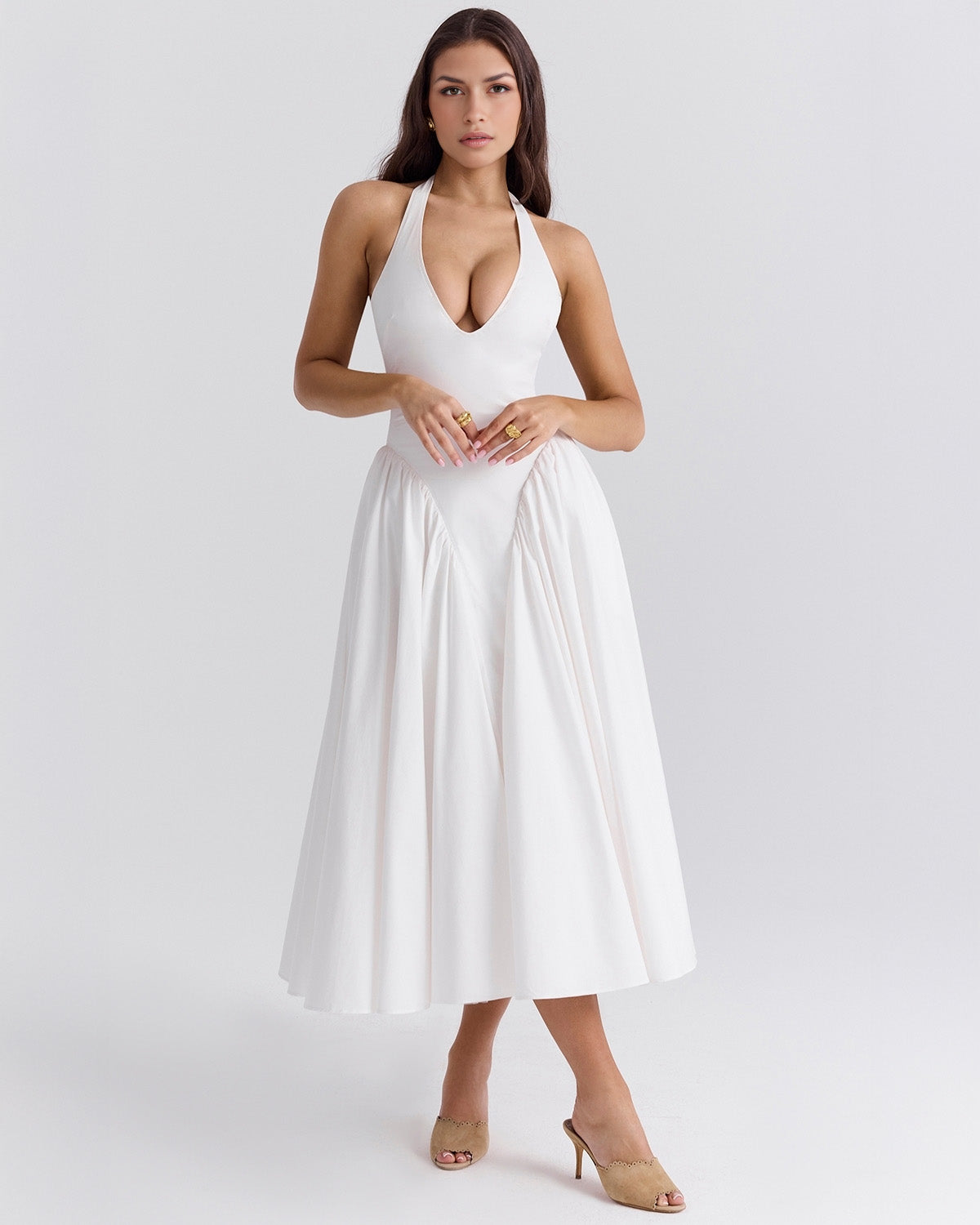 Monroe – Robe Midi Rouge au Style Iconique