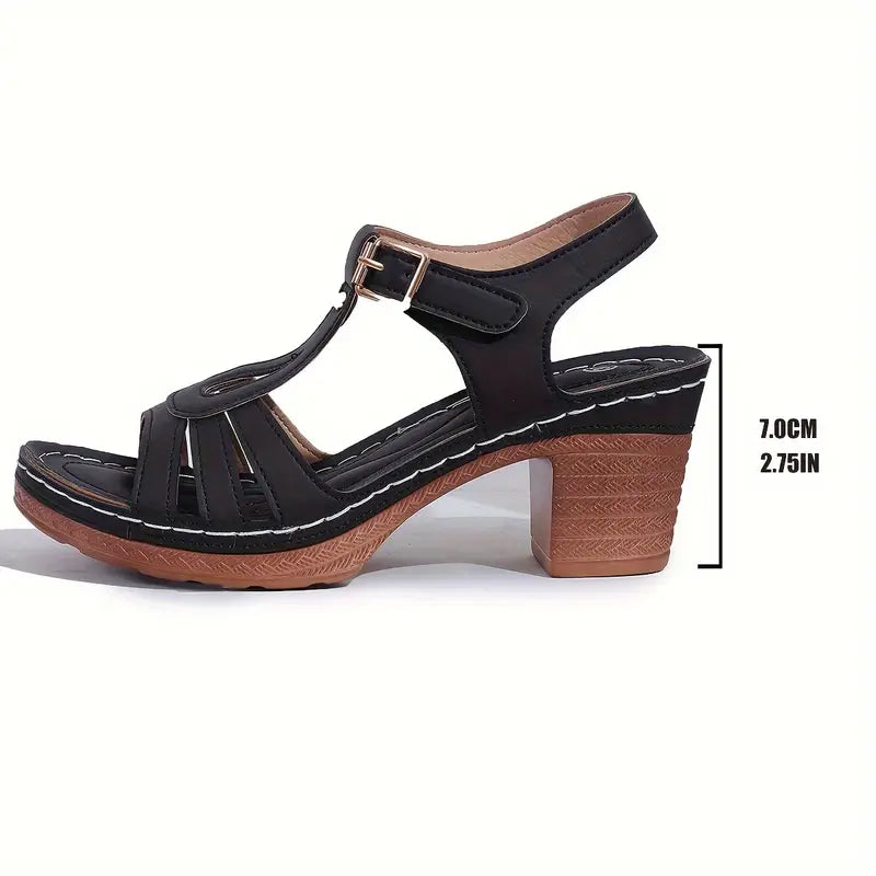 Elisa | Sandales orthopédiques à la mode avec semelle épaisse