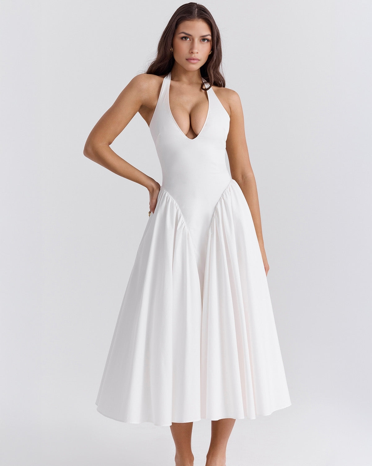 Monroe – Robe Midi Rouge au Style Iconique