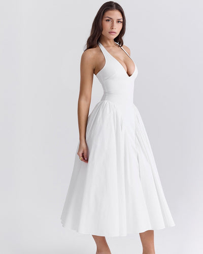 Monroe – Robe Midi Rouge au Style Iconique