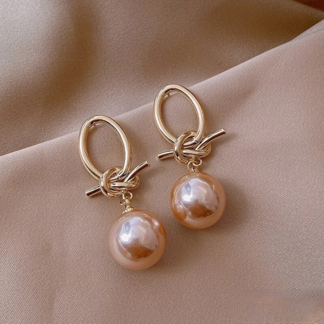 Boucles d'oreilles en perles dorées