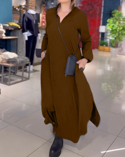 Robe longue ample avec fente latérale