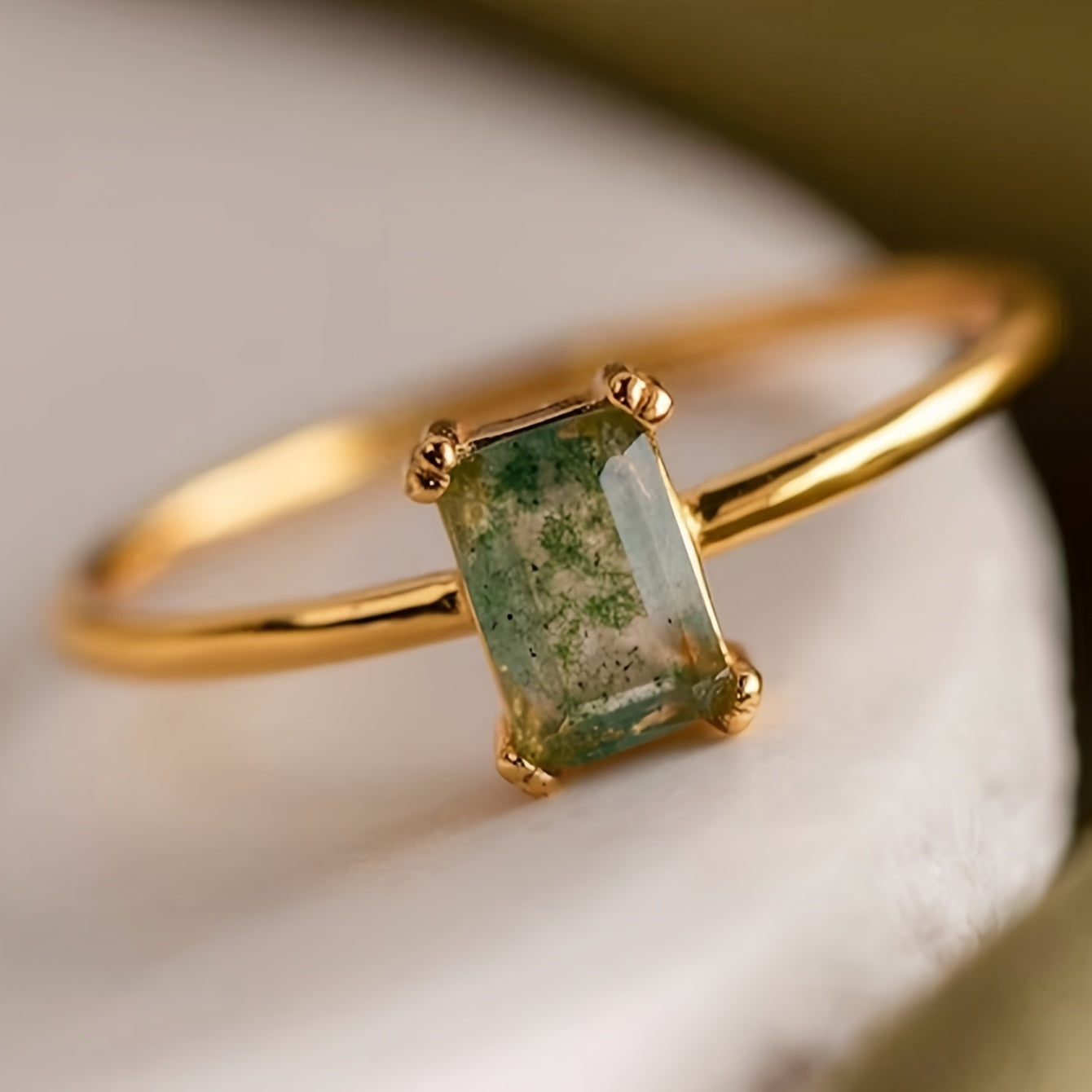 Bague en Agate Mousse Naturelle