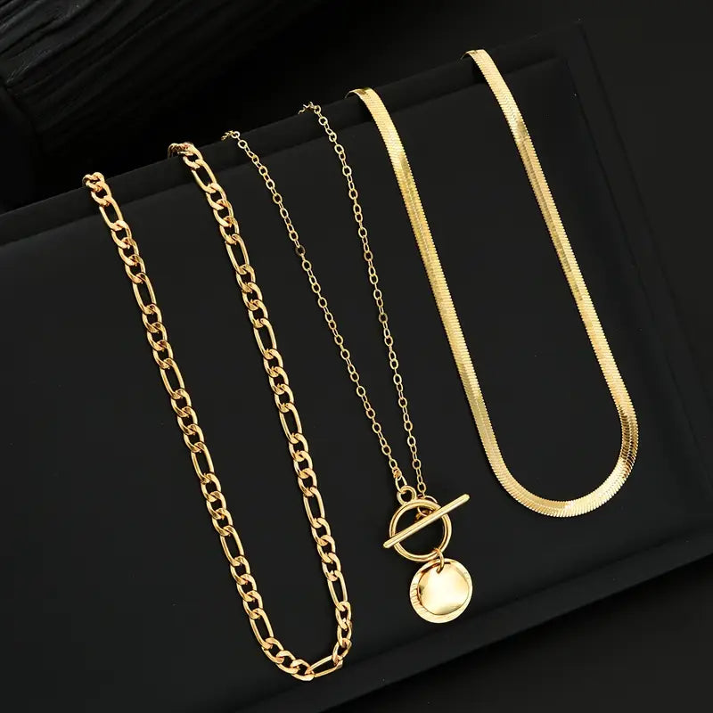 Collier à couches avec pièces texturées Savira | Or