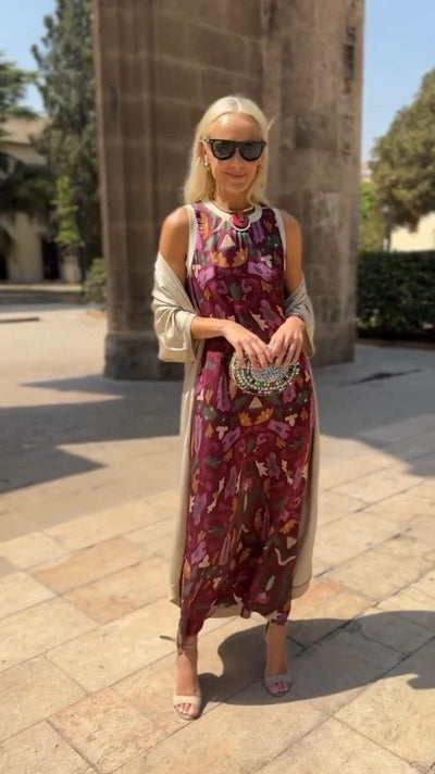 Galiana | Robe longue élégante avec châle assorti