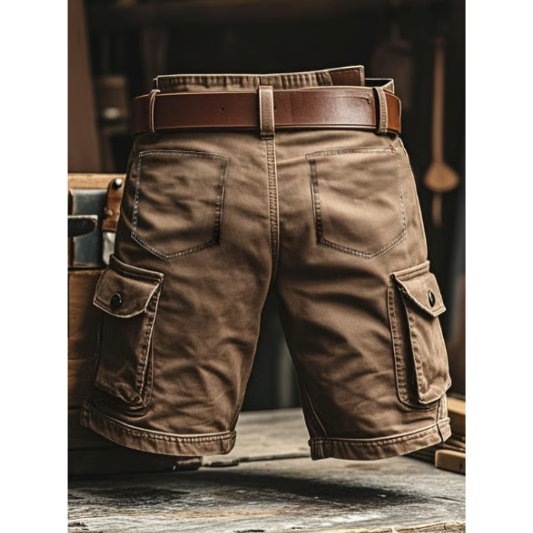 Shorts cargo multifonctionnels rétro pour hommes en ripstop