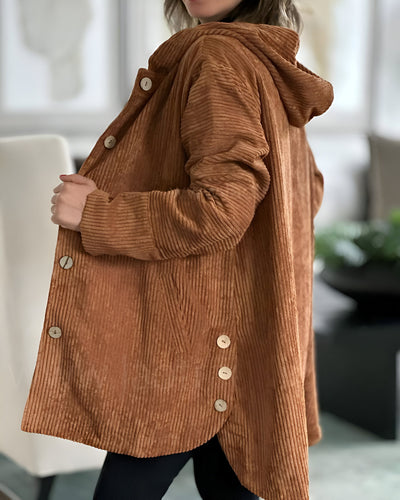 ANIKA™ | Veste en velours côtelé décontractée avec capuche