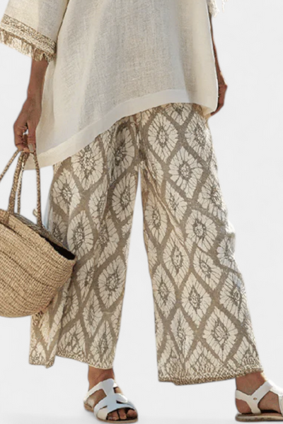 Ensemble Boho Chic Daisy : Chemise Longue et Pantalons Imprimés pour un Style Unique