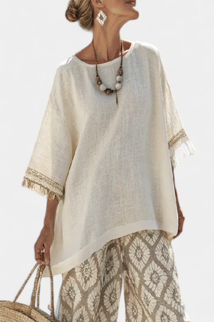 Ensemble Boho Chic Daisy : Chemise Longue et Pantalons Imprimés pour un Style Unique