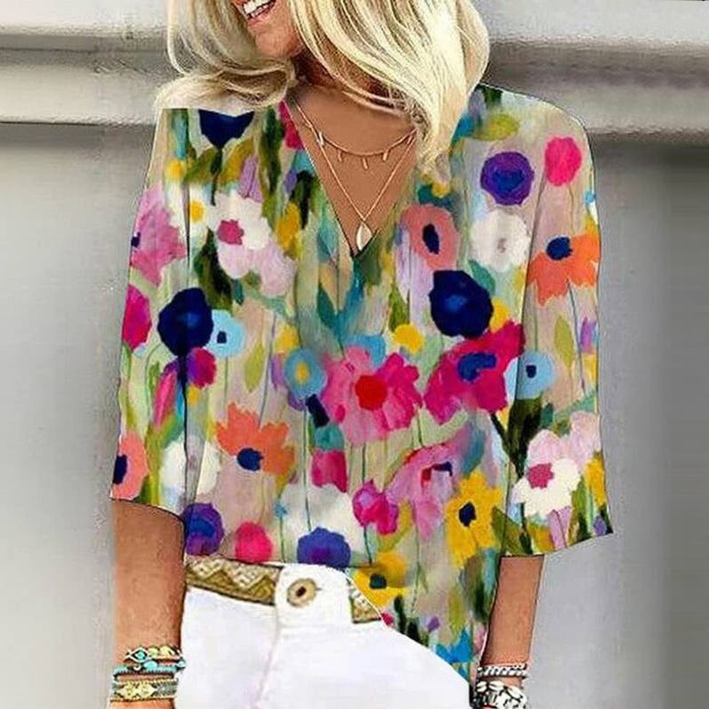 Blouse d'été "Fête de jardin" – Élégante & tranquille