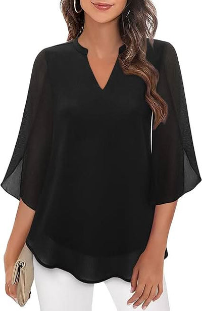 Marguerite™ | Blouse fluide à effet superposé