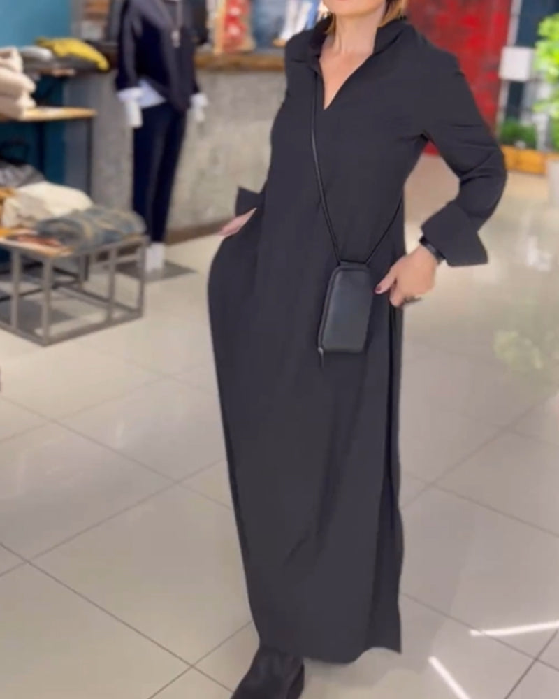 Robe longue ample avec fente latérale