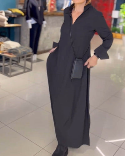 Robe longue ample avec fente latérale
