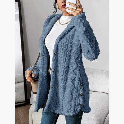 Edith - Sweat à capuche koselig avec manteau en teddy pour femme