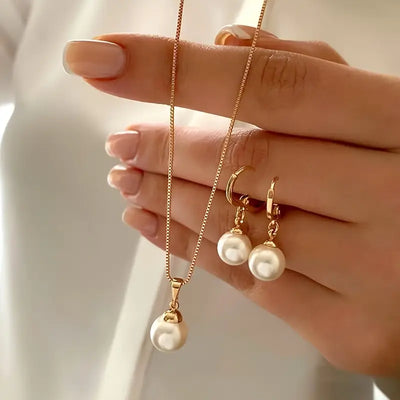 Ensemble de bijoux Golden Grace Pearl | Or