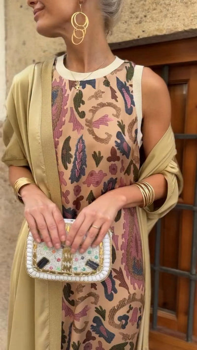 Violeta | Robe longue élégante avec châle assorti