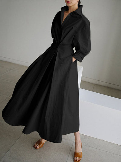 Brynn - Robe Swing A-Line avec Col Polo Chic