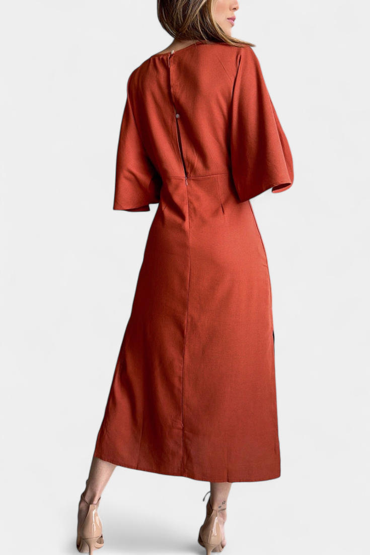 Daphné | Robe Casual avec Décolleté en V et Nœud Frontal
