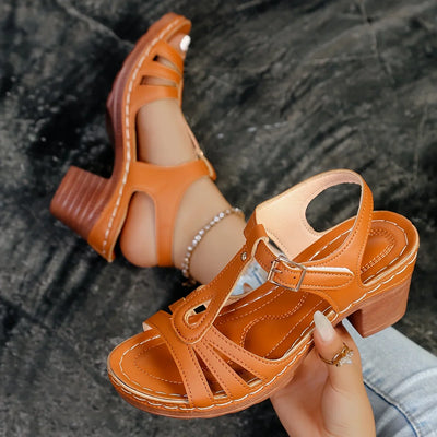 Elisa | Sandales orthopédiques à la mode avec semelle épaisse