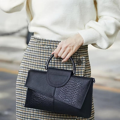 Cassandra | Sac à Main avec Motif Cuir de Crocodile Opulent
