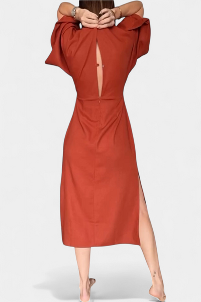 Daphné | Robe Casual avec Décolleté en V et Nœud Frontal