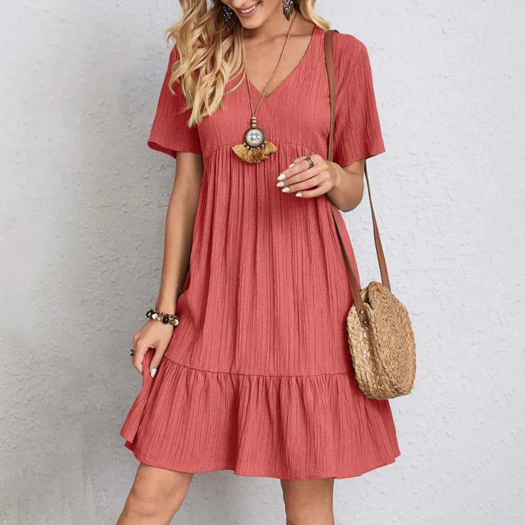 Elske™ | Robe Mini à Col V Élégante