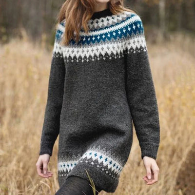 LUCIA™ | PULL MIDI IMPRIMÉ À MANCHES LONGUES