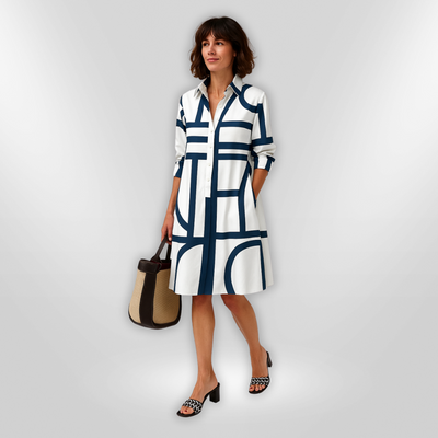 Helen™| Robe midi avec motif géométrique
