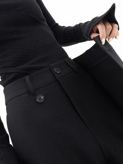 Leja - pantaloni a gamba larga con bottoni sovrapposti per donne