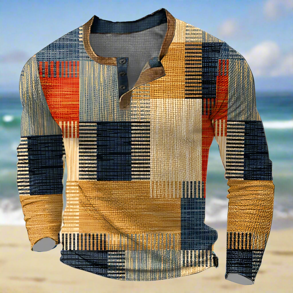 MarcoVinci - Pull homme à col rond et fermeture à boutons