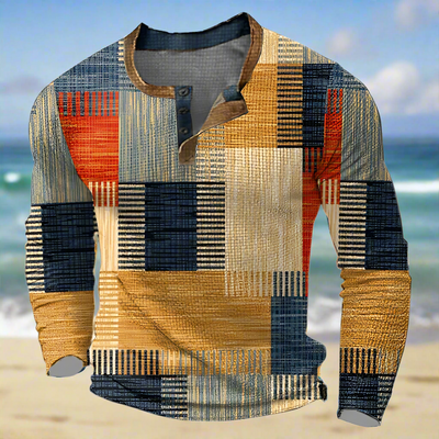 MarcoVinci - Pull homme à col rond et fermeture à boutons