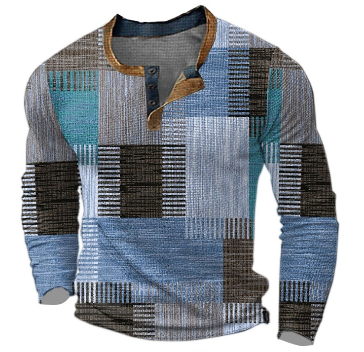 MarcoVinci - Pull homme à col rond et fermeture à boutons