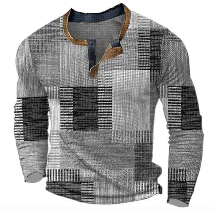 MarcoVinci - Pull homme à col rond et fermeture à boutons