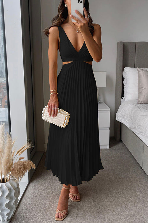Elsa | Robe Maxikleid Plissée Élégante