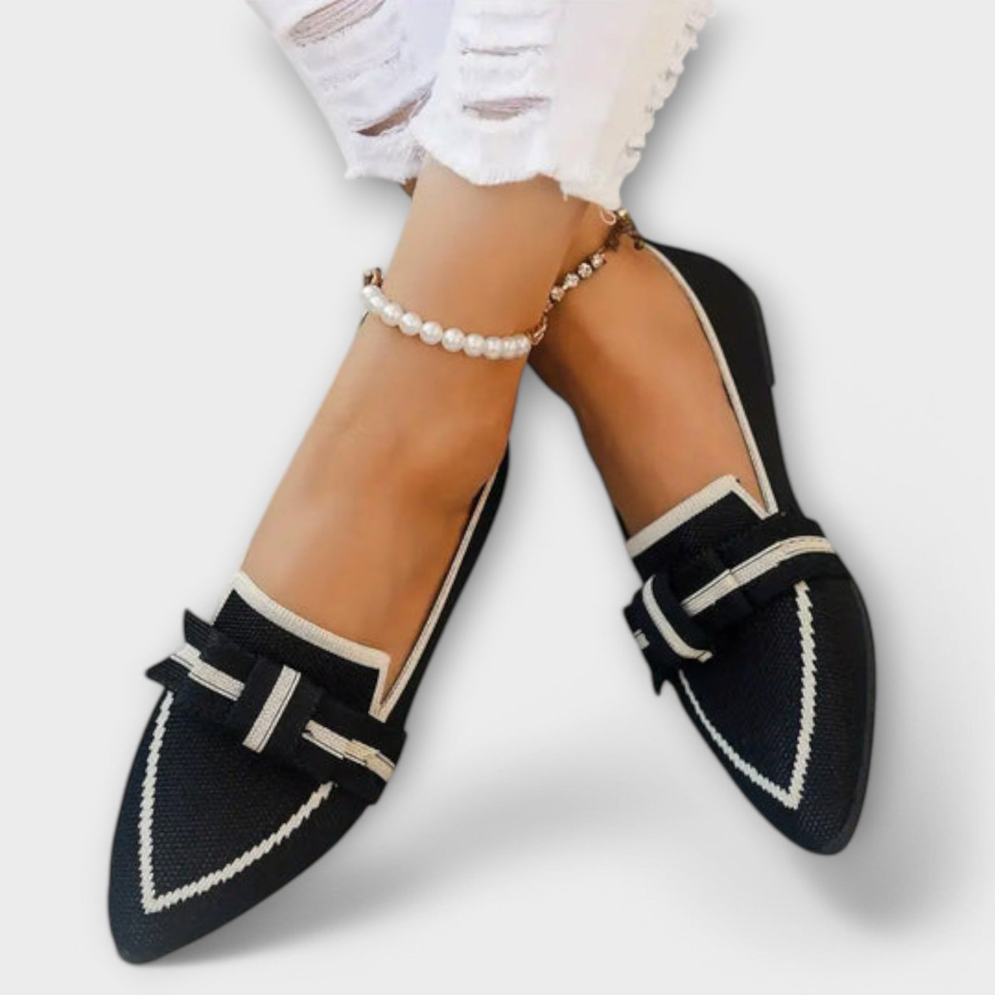 Élise | Chaussures Plates avec Détail Noué Élégant