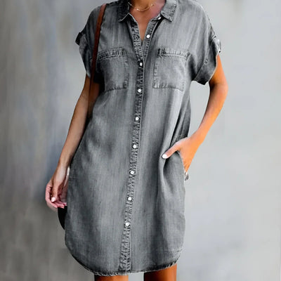 Bruna™ | Robe Chemise Relaxed avec Fermeture à Boutons