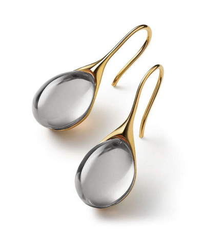 Boucles d'Oreilles en Cristal en Or et Argent
