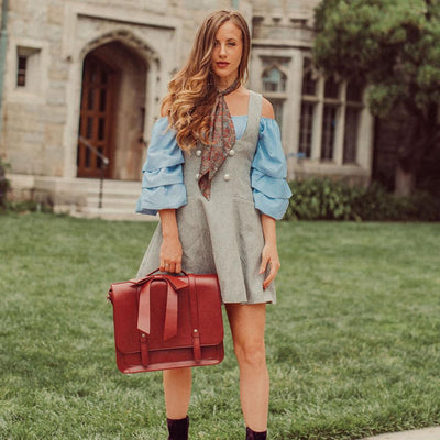 Sienna | Sac Retro Twist en Bleu-Rose