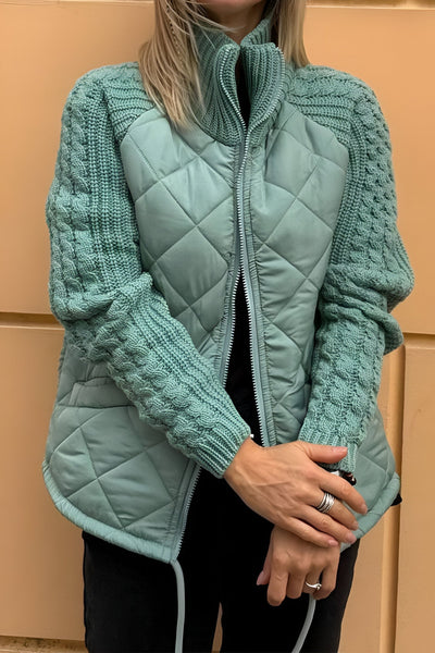 Therese | Veste Zippée en Maille Patchwork
