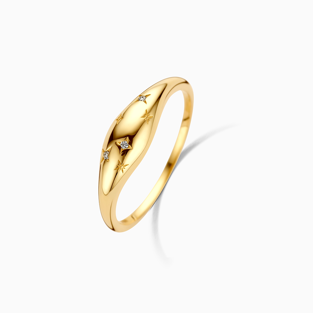 Bague en diamant à dôme | Or