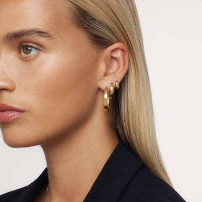 Boucles d'oreilles créoles Gia Statement | Or